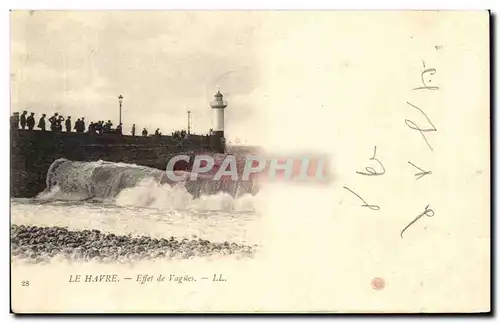 Ansichtskarte AK Le Havre Effet de Vagues Phare Lighthouse