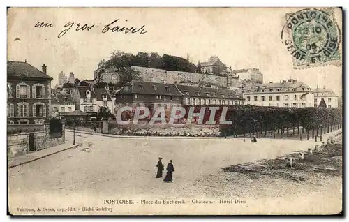 Cartes postales Pontoise Place du Bucherel Chateau Hotel Dieu