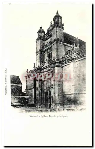 Cartes postales Vetheuil Eglise Facade principale