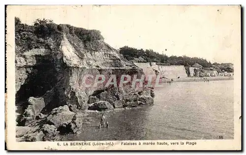 Cartes postales La Bernerie (Loire Inf) Falaises a maree haute vers la plage