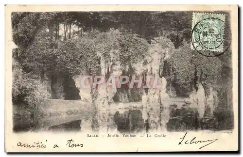 Cartes postales lille Jardin Vauban La Grotte