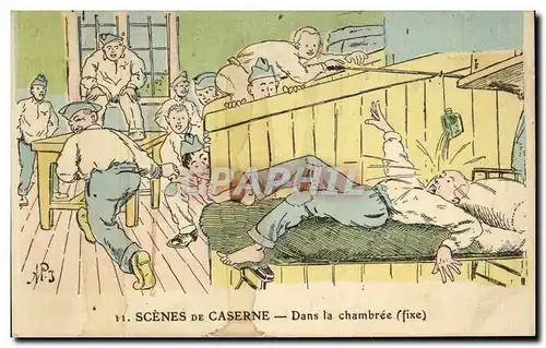 Ansichtskarte AK Scenes De Caserne Dans la chambree Militaria