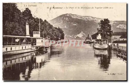 Cartes postales La Savoie Annecy Le Port et la Montagne de Veyrier Bateaux