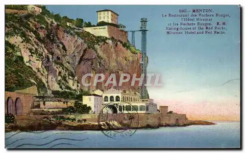 Cartes postales Menton Le restaurant des Rochers Rouges