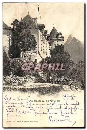 Ansichtskarte AK Au Chateau de Gruyere Suisse