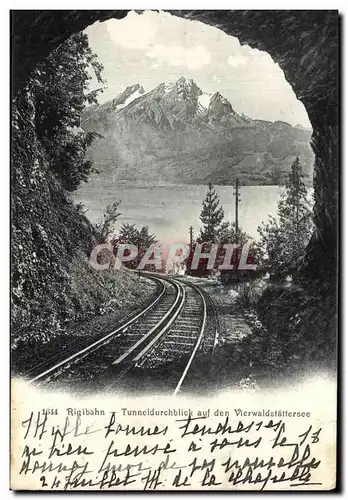 Ansichtskarte AK Rigibahn Tunneldurchblick auf den Vierwaldstafferttesee Suisse