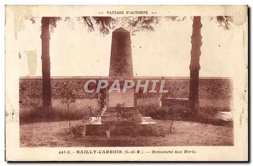 Cartes postales Bailly Carrois Monument auz Morts