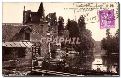 Cartes postales Moret sur loing Les bords du Loing en amont du pont