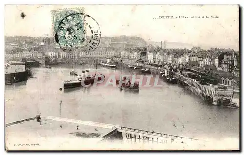 Ansichtskarte AK Dieppe L Avant Port et la Ville Bateaux