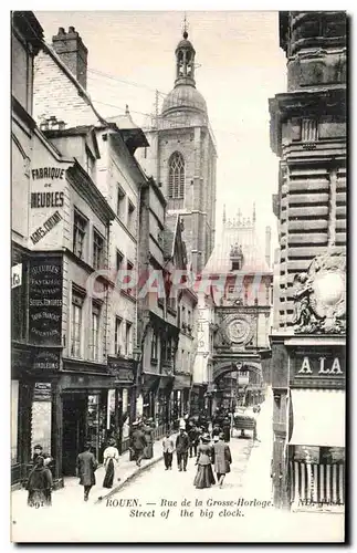 Cartes postales Rouen Rue de la Grosse Horloge Street of the big clock