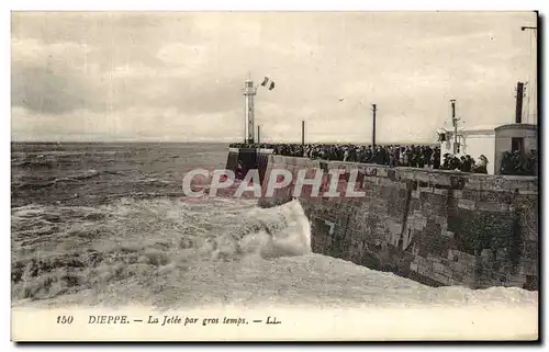 Ansichtskarte AK Dieppe La Jetee par gros temps