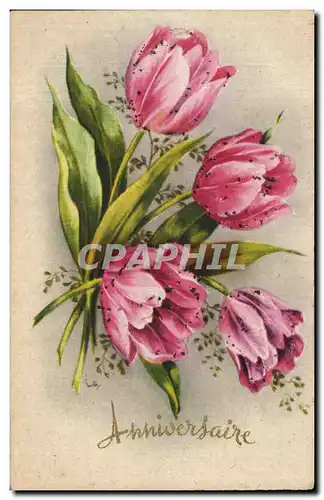 Cartes postales Fantaisie Fleur Anniversaire