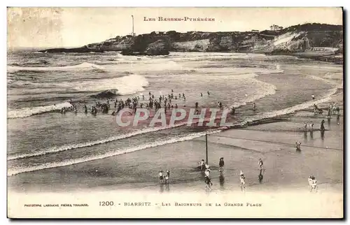 Cartes postales Biarritz Les baigneurs de la grande plage