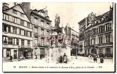 Ansichtskarte AK Rouen Statue elevee a la memoire de Jeanne d Arc place de la Pucelle