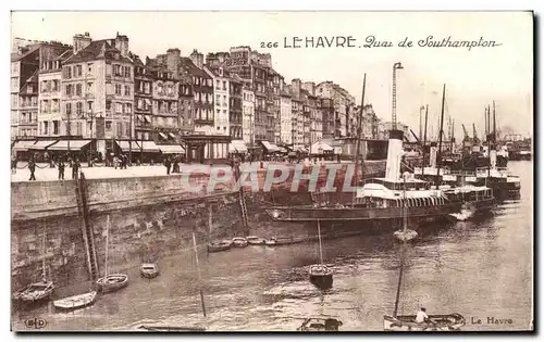 Cartes postales Le Havre Quai de Southampton Bateau