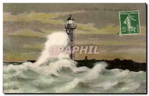 Ansichtskarte AK Le Havre La Jetee et le phare Lighthouse