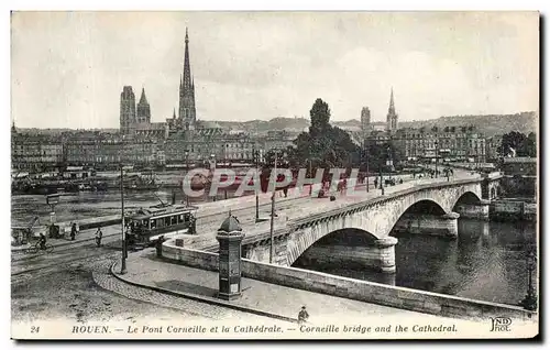 Ansichtskarte AK Rouen Le Pont Corneille et la Cathedrale