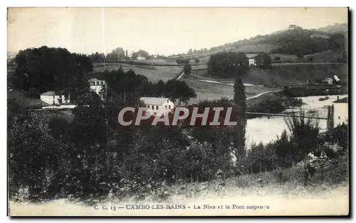 Ansichtskarte AK Cambo les Bains La Nive et le Pont suspendu