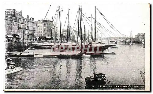 Cartes postales Le Havre Le Bassin du Commerce Bateaux