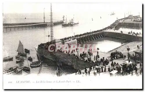 Cartes postales Le Havre Les Brise lames et l avant Port Bateaux