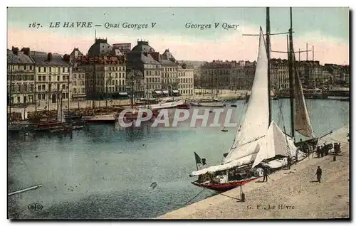 Ansichtskarte AK Le Havre Quai Georges V Georges V Quay Bateaux