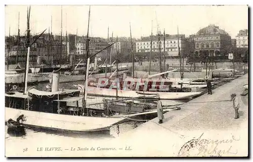 Ansichtskarte AK Le Havre Le Bassin du Commerce Bateaux