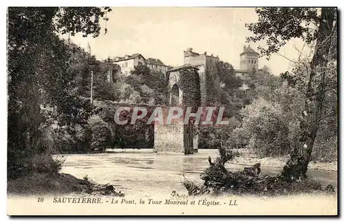 Ansichtskarte AK Sauveterre Le Pont la Tour Monreal et l Eglise