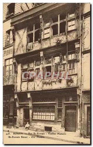 Cartes postales Rouen Rue St Romain Vieilles Malsons St Romain Street Old Houses