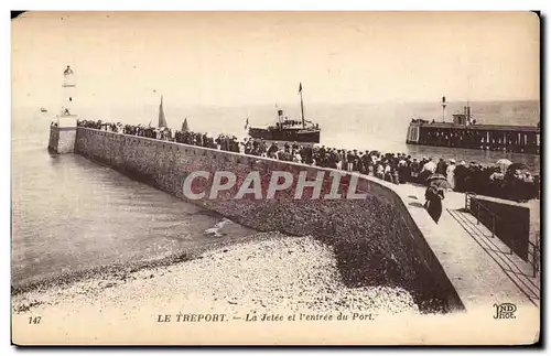 Ansichtskarte AK Le Treport La Jetee et I entree du Port Bateau