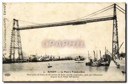 Cartes postales Rouen Le Pont a Transbordeur Bateaux