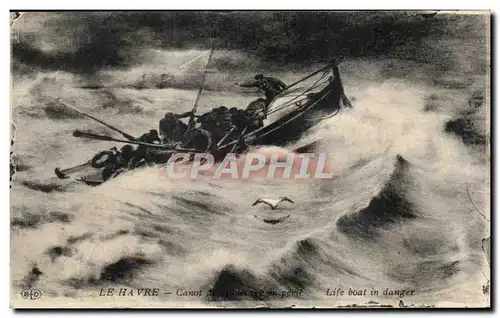 Cartes postales Le Havre Canot Life boat in danger