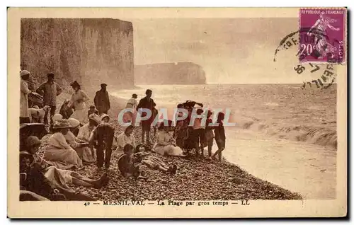 Cartes postales Mesnil Val La Plage par gros temps