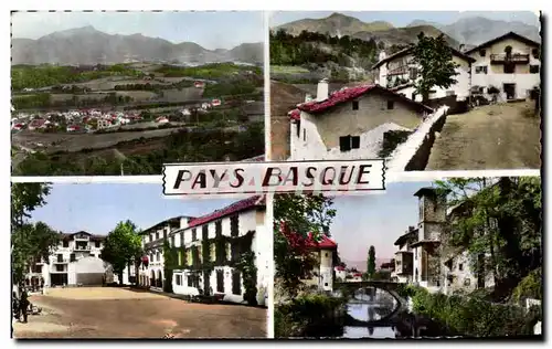 Cartes postales Pays Basque Le Rhune Maisons basques Ascain Le fronton St Jean pied de port