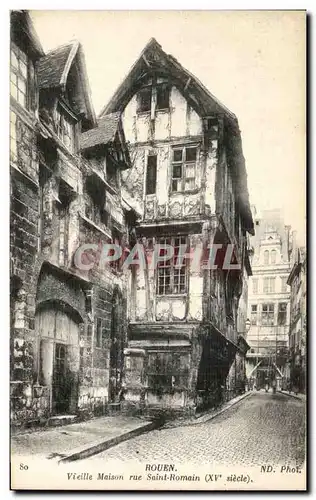 Cartes postales Rouen Vieille maison rue Saint Romain