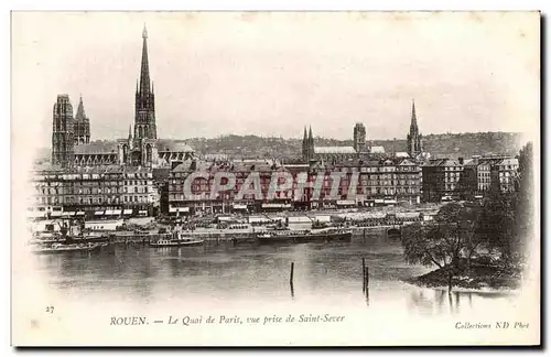 Cartes postales Rouen Le Quai de Paris vue prise de Saint Sever