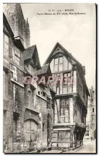 Cartes postales Rouen Vieille Maison du siecle Rue Romain