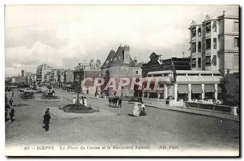 Cartes postales Dieppe La Place Casino et le Boulevard Aguado