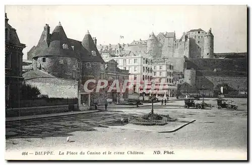 Cartes postales Dieppe La Place Casino et le Vieux Chateau