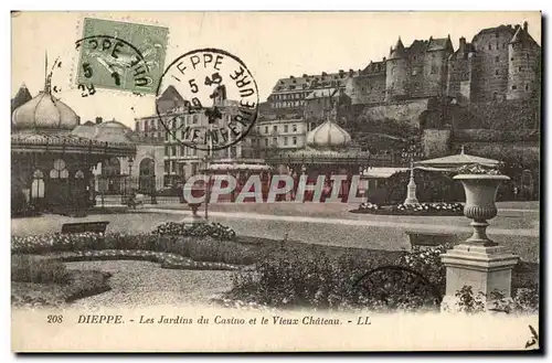 Cartes postales Dieppe Les Jardins du Casino et le Vieux Chateu