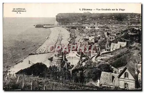 Cartes postales Fecamp Vue Generale sur la Plage