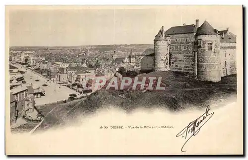 Cartes postales Dieppe Vue de la Ville at du Chateau