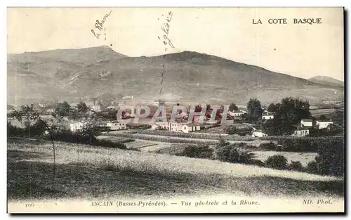 Cartes postales La Cote Basque ascain Vue generale et le Rhune