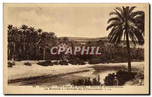 Cartes postales L Aures Environs De Biskra Oasis de M Chouneche La riviere a l entree