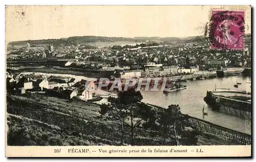 Cartes postales Fecamp vue generale prise de la falaise d amont