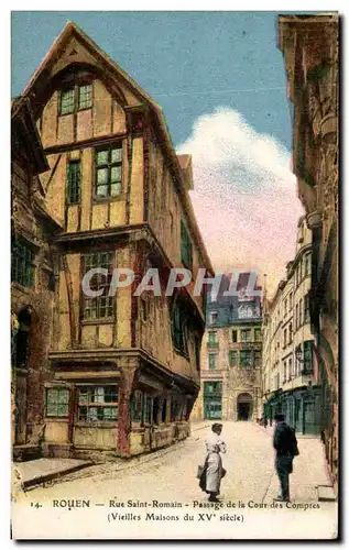 Cartes postales Rouen Rue Saint Romain Passage de la Cour des Compres