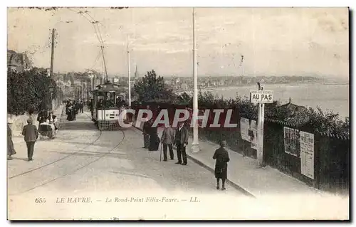 Cartes postales LE Haver Le Rond Point Felix Faure Tramway