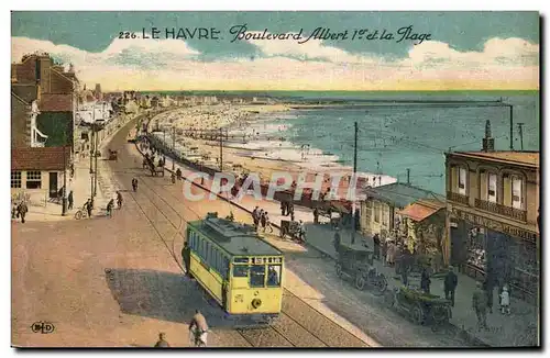 Ansichtskarte AK Le Haver Boulevard Albert 1er et la plage Tramway