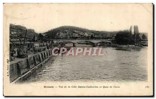 Cartes postales Rouen Vue de la Cote Sainte Catherine et Quai de Paris