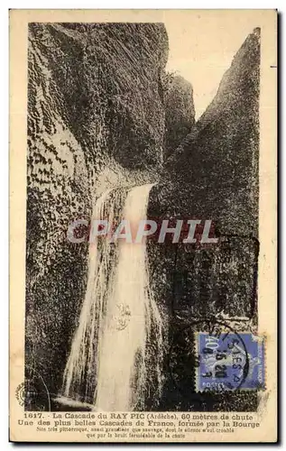 Cartes postales La Cascade du Ray Pic meters de chute Une des plus belles Cascades de Franco formee par la Bourg