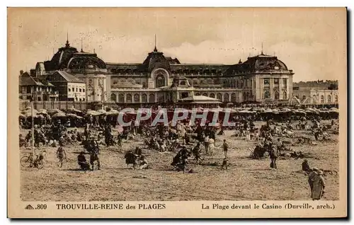 Ansichtskarte AK Trouville Reine des Plages La Plage devant le Casino